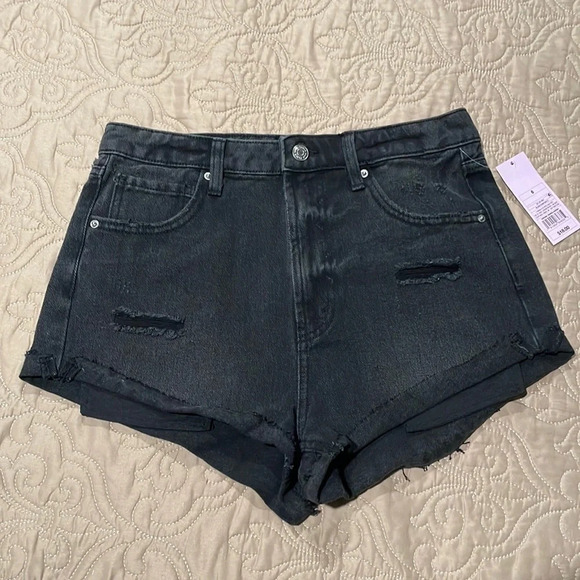 Black Cheeky Jean Shorts - Picture 1 of 9